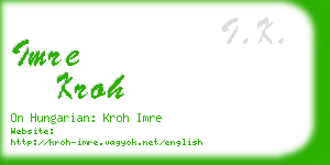 imre kroh business card